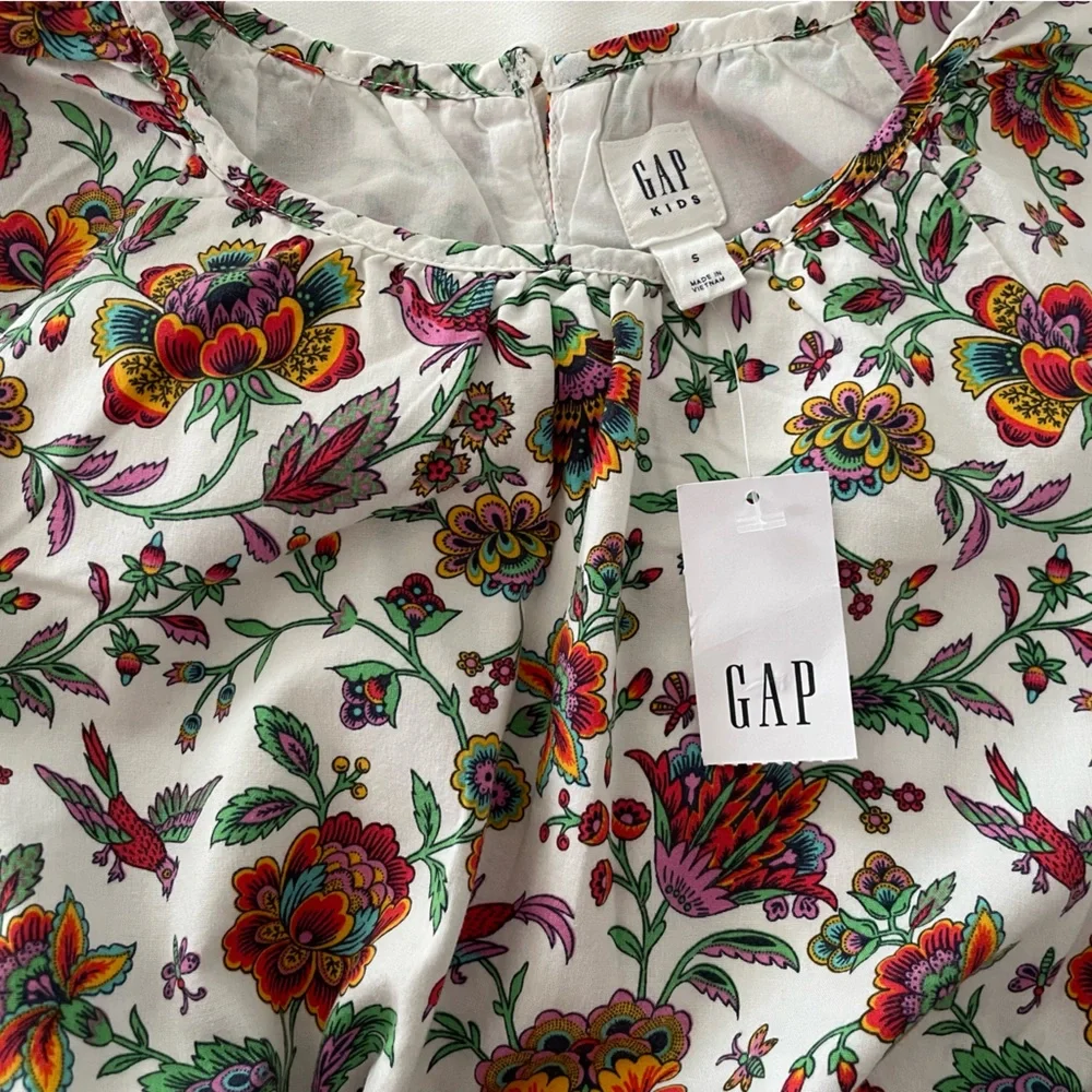 NWT Gap Girl’s White Floral Dress Size:S